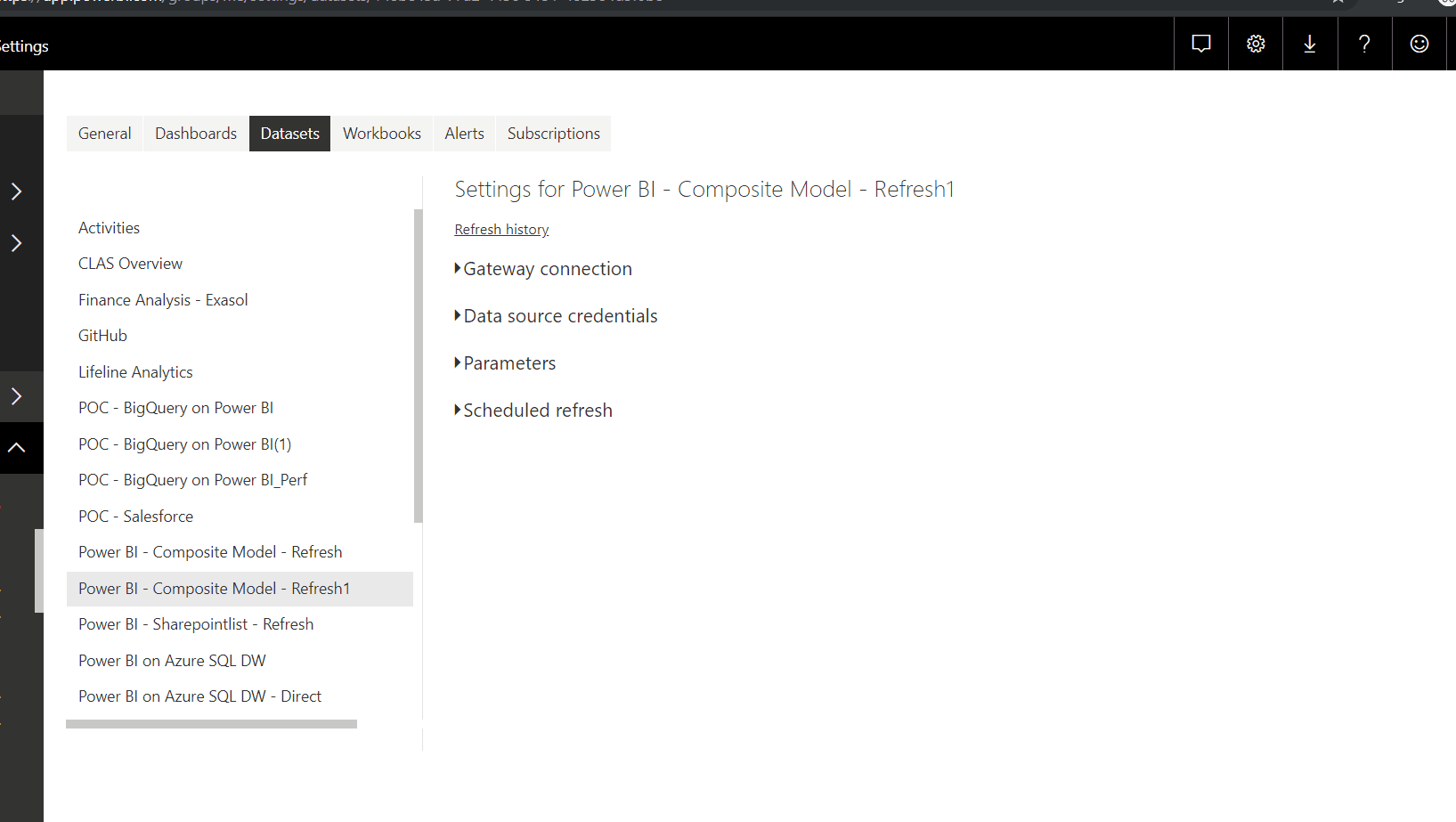 Schedule Refresh on Composite Model in Power BI